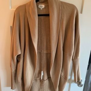 Camel aritzia sweater cardigan